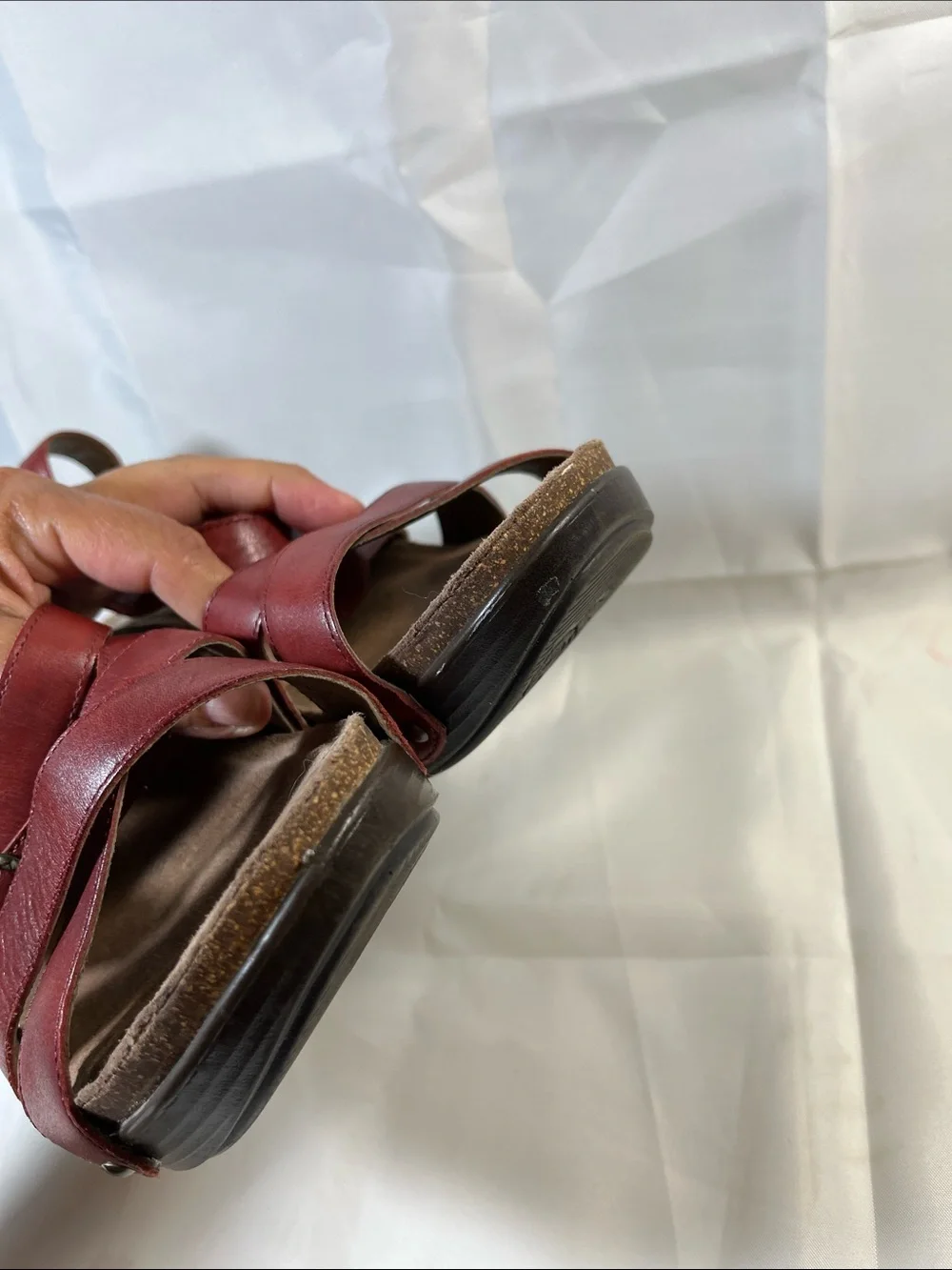 Dansko Red Leather Slingback Wedge Sandals size 11-11 1/2